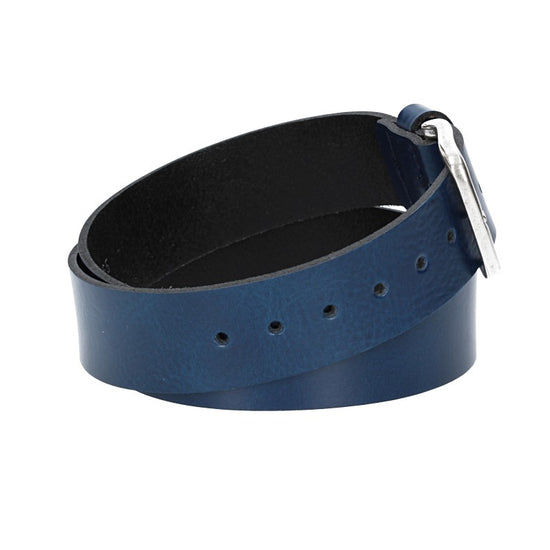 Ledergürtel Kids 30mm in Blau|Marine mit Dornschließe in Silber - leder-accessoires.com