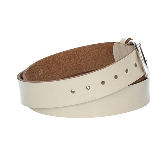 Ledergürtel Kids 25mm in Beige mit Schließe in Silber - leder-accessoires.com