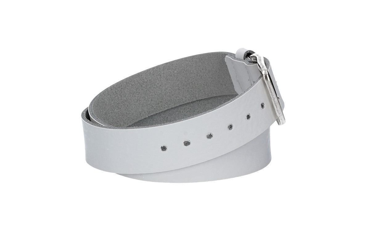 Ledergürtel Kids 30mm in Weiß mit Dornschließe in Silber - leder-accessoires.com