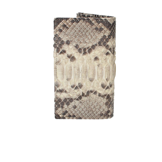 Langbörse mit Überschlag in Weiss|Beige aus echtem Schlangenleder - leder-accessoires.com