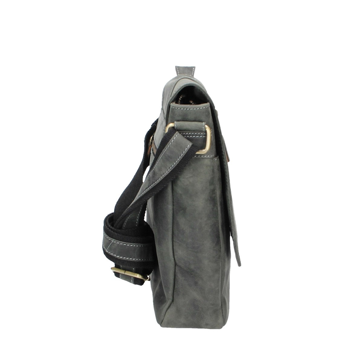 Umhängetasche mit Überschlag aus Leder in Schwarz - leder-accessoires.com