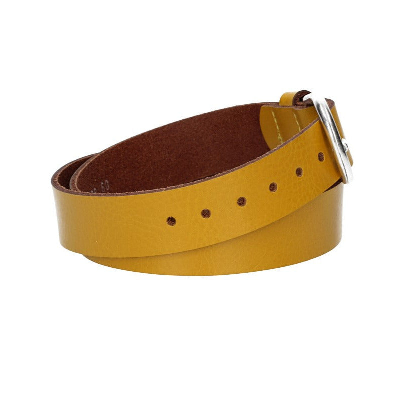 Ledergürtel Kids 25mm in Gelb mit Schließe in Silber - leder-accessoires.com