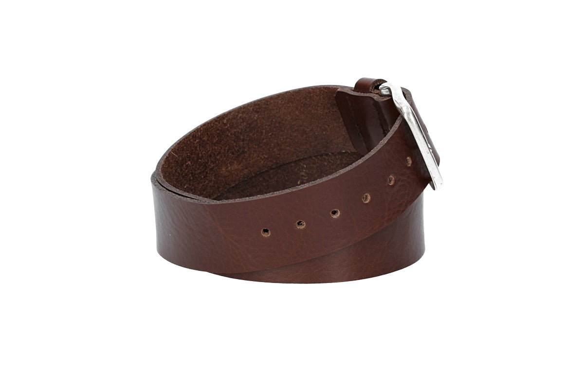 Ledergürtel Kids 30mm in Braun mit Dornschließe in Silber - leder-accessoires.com