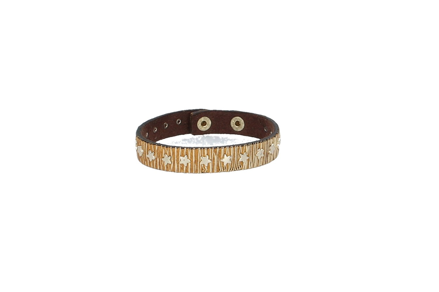 Armband mit Sternen in Gold aus Leder - leder-accessoires.com