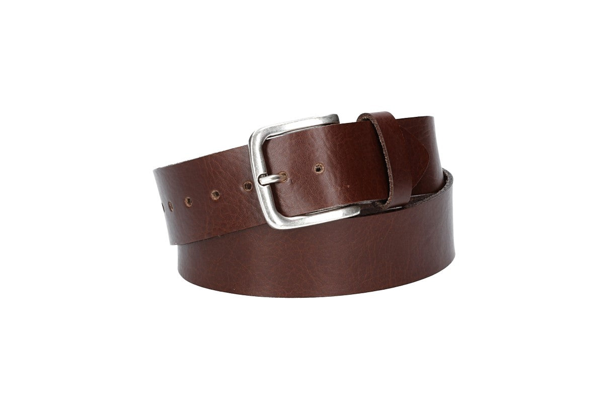 Ledergürtel Kids 30mm in Braun mit Dornschließe in Silber - leder-accessoires.com