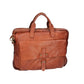 Businesstasche|Messanger Bag in Cognac mit Reißverschluss und Vortasche