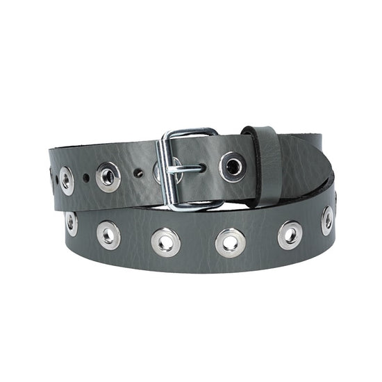Ledergürtel Kids 25mm in Grau mit Ösen und Schließe in Silber - leder-accessoires.com