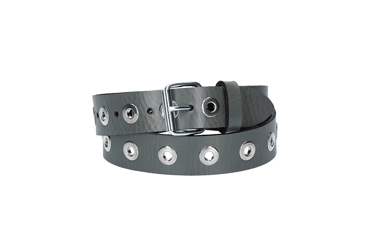 Ledergürtel Kids 25mm in Grau mit Ösen und Schließe in Silber - leder-accessoires.com