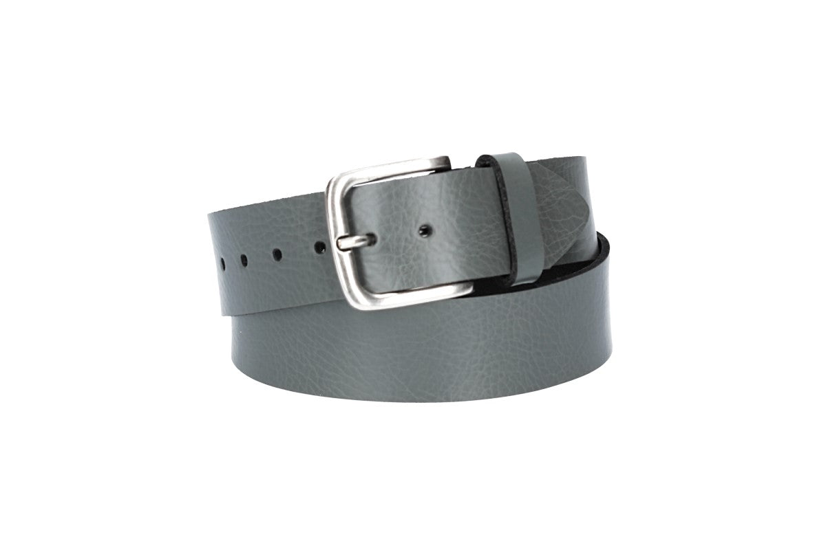 Ledergürtel Kids 30mm in Grau mit Dornschließe in Silber - leder-accessoires.com