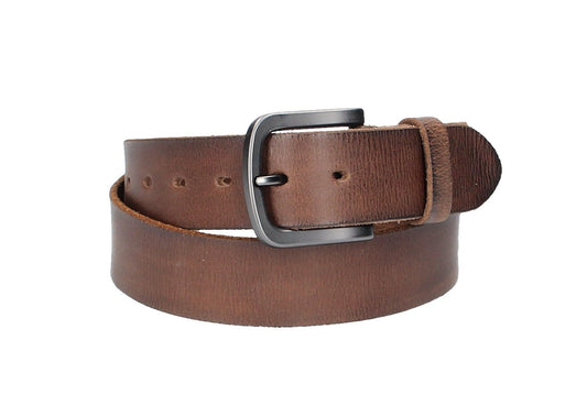 Ledergürtel Braun 40mm mit Dornschließe in Schwarz - leder-accessoires.com