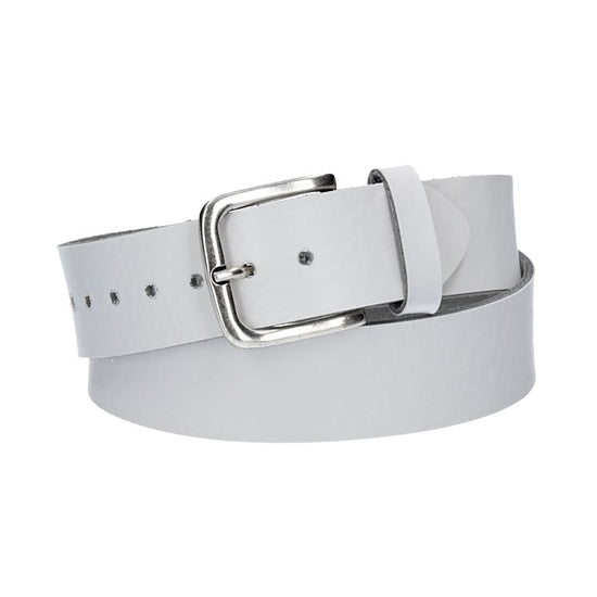 Ledergürtel Kids 30mm in Weiß mit Dornschließe in Silber - leder-accessoires.com