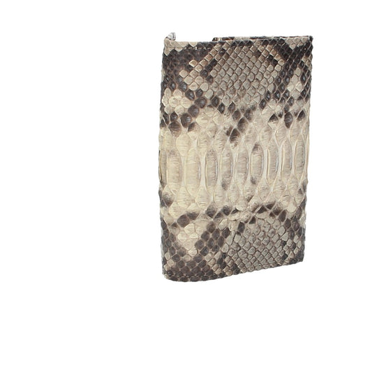 Langbörse mit Überschlag in Weiss|Beige aus echtem Schlangenleder - leder-accessoires.com