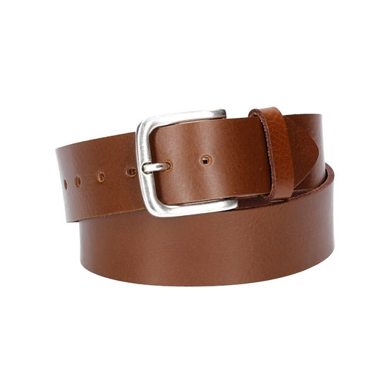Ledergürtel Kids 30mm in Cognac mit Dornschließe in Silber - leder-accessoires.com