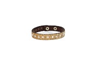 Armband mit Sternen in Gold aus Leder - leder-accessoires.com