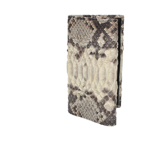 Langbörse mit Überschlag in Weiss|Beige aus echtem Schlangenleder - leder-accessoires.com