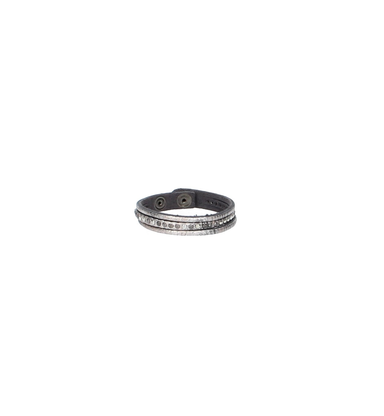 Armband Silber mit runden Nieten aus Leder - leder-accessoires.com