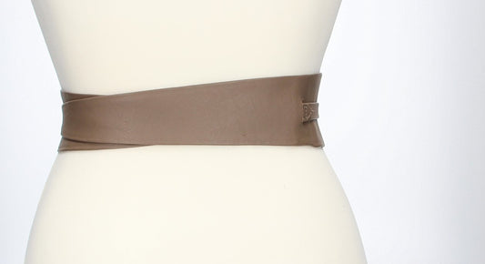 Taillen-| Bandgürtel 70mm Beige|Camel zum binden - leder-accessoires.com