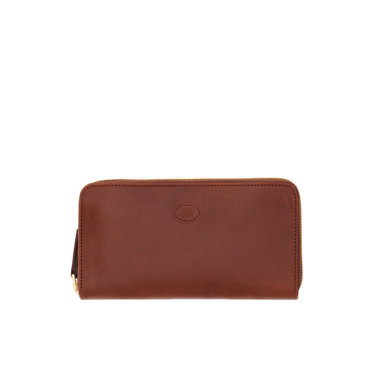 Lederbörse 19x11m in Cognac mit Reißverschluss von The Bridge - leder-accessoires.com