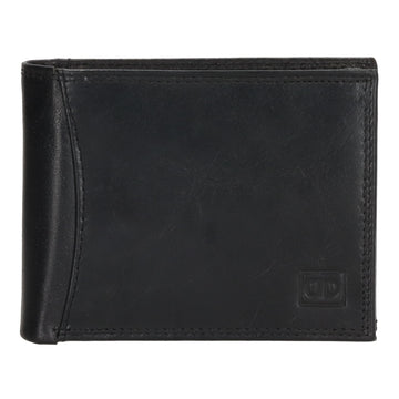 Elegante Herrenbörse 12x9,5cm aus Vollrindleder mit RFID-Schutz – Schwarz