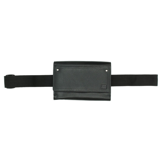 Kellnerbörse 18,5 x 12cm in Schwarz aus Leder mit Hüftriemen - leder-accessoires.com