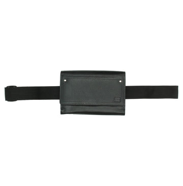 Kellnerbörse 18 x 12cm mit Bauchgurt in Schwarz aus Leder