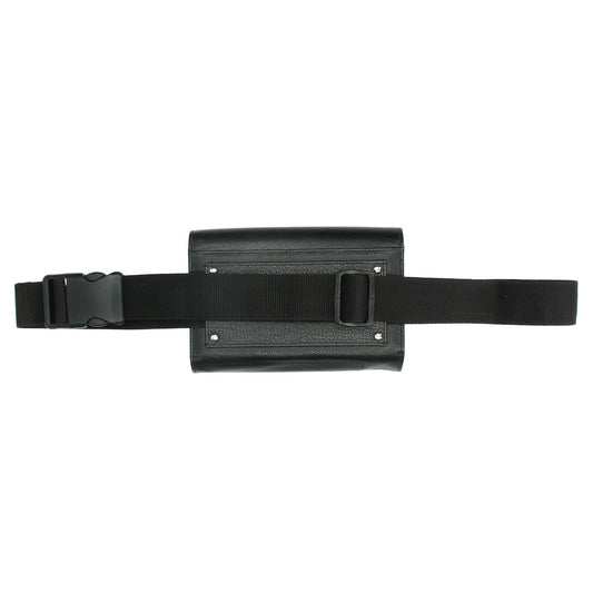 Kellnerbörse 18 x 12cm mit Bauchgurt in Schwarz aus Leder - leder-accessoires.com