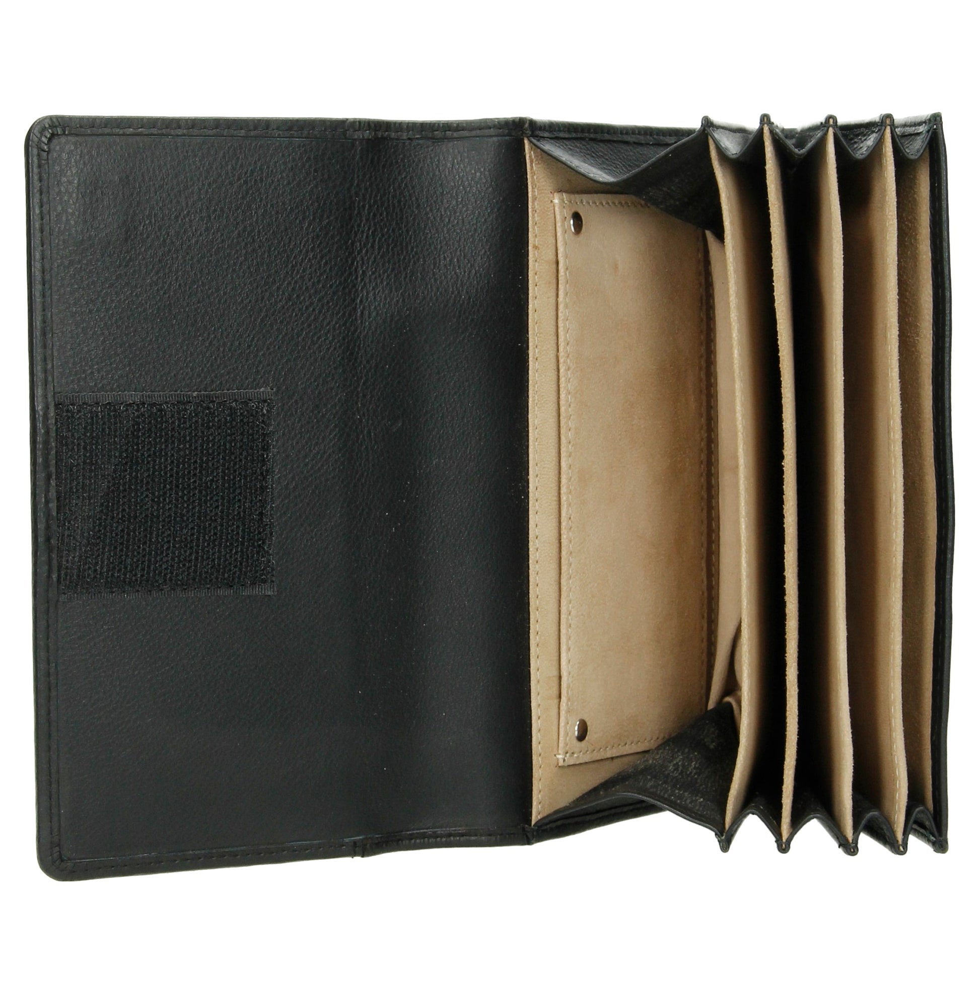 Kellnerbörse 18,5 x 12cm in Schwarz aus Leder mit Hüftriemen - leder-accessoires.com