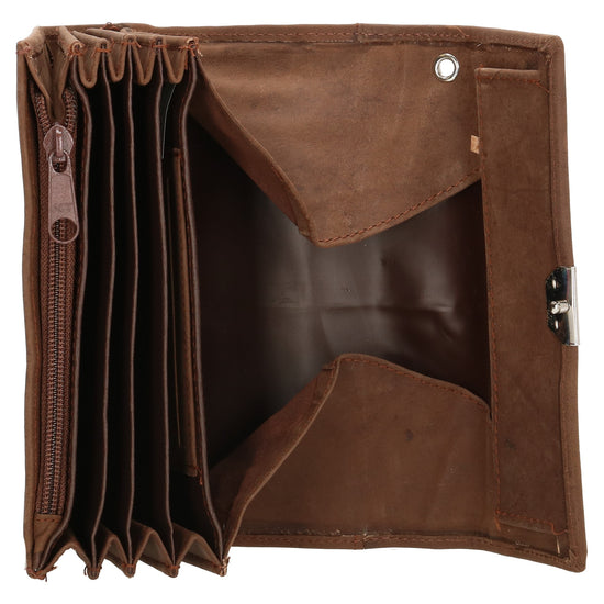 Kellnerbörse 18 x 11cm in Braun aus Leder mit Öse - leder-accessoires.com