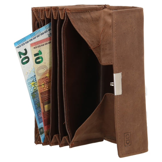 Kellnerbörse 18 x 11cm in Braun aus Leder mit Öse - leder-accessoires.com
