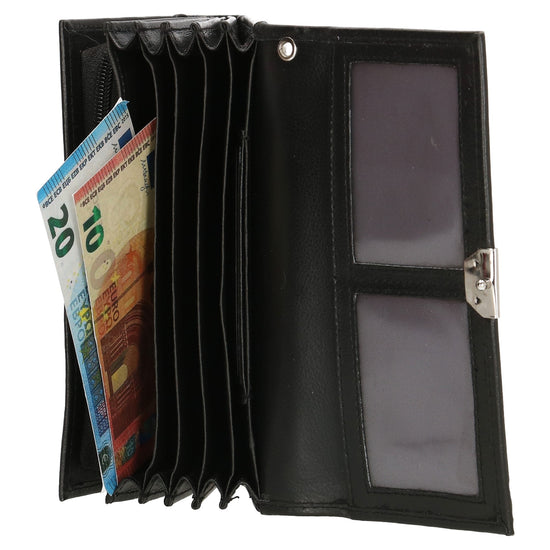 Kellnerbörse 18 x 10cm in Schwarz aus Leder - leder-accessoires.com