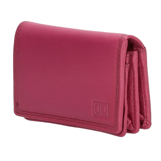 Minibörse im Querformat in Pink aus Leder - leder-accessoires.com