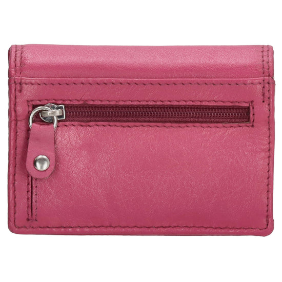 Minibörse im Querformat in Pink aus Leder - leder-accessoires.com