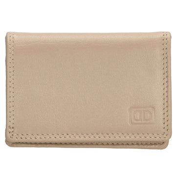 Minibörse im Querformat in Taupe aus Leder