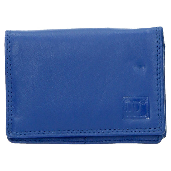 Minibörse im Querformat in Royalblau aus Leder - leder-accessoires.com