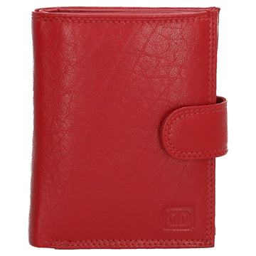 Lederbörse 9,5x12cm mit Riegel in Rot und RFID-Schutz - leder-accessoires.com