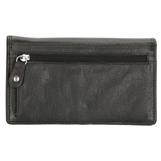 Lederbörse 16x9cm im Querformat in Schwarz mit RFID - leder-accessoires.com