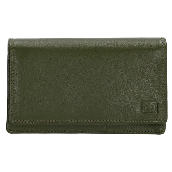 Lederbörse 16x9cm im Querformat in Oliv mit RFID - leder-accessoires.com