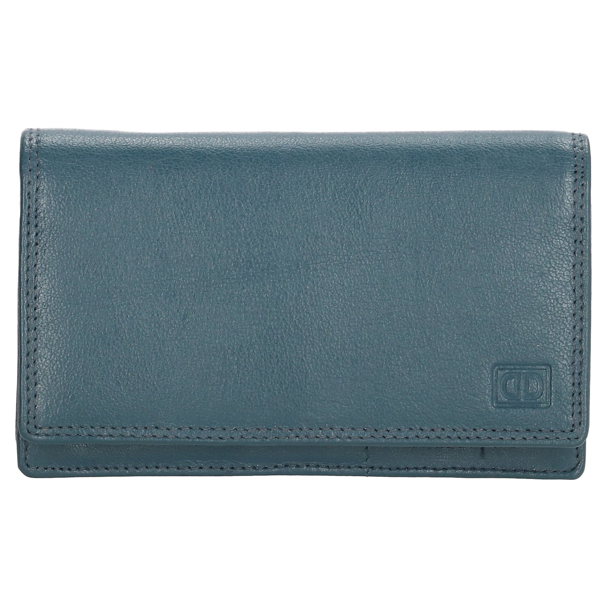 Lederbörse 16x9cm im Querformat in Jeansblau mit RFID - leder-accessoires.com