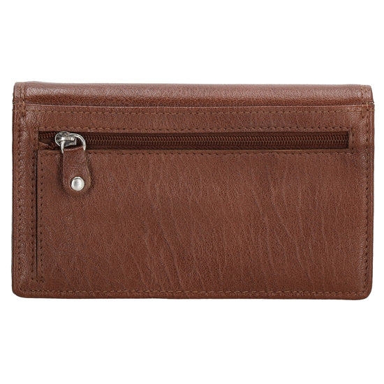 Lederbörse 16x9cm im Querformat in Braun mit RFID - leder-accessoires.com