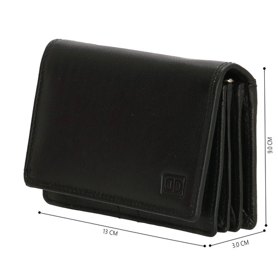 Lederbörse 13x9cm im Querformat in Schwarz mit RFID - leder-accessoires.com