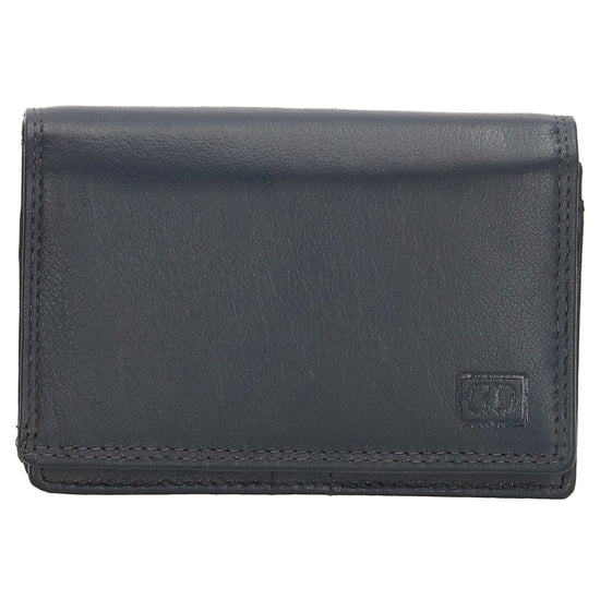 Lederbörse 13x9cm im Querformat in Marine|Blau mit RFID - leder-accessoires.com
