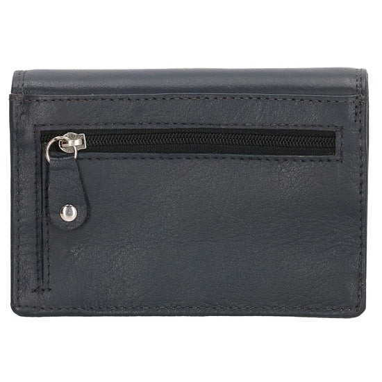 Lederbörse 13x9cm im Querformat in Marine|Blau mit RFID - leder-accessoires.com
