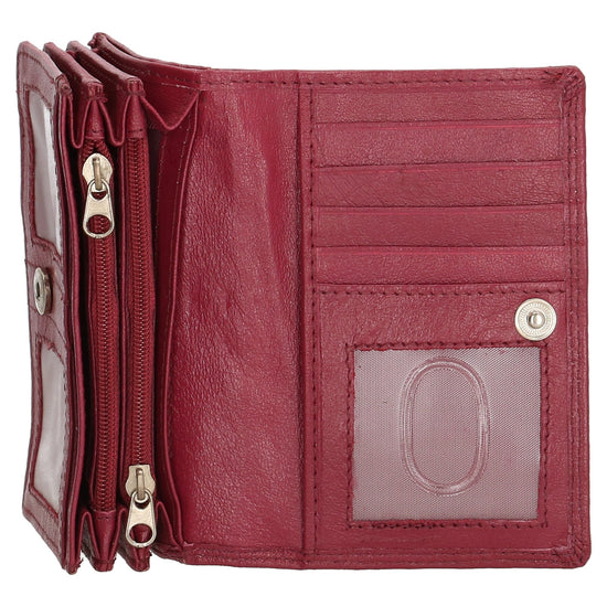Lederbörse 13x9cm im Querformat in Pink|Fuchsia mit RFID - leder-accessoires.com