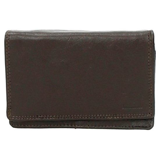 Lederbörse 13x9cm im Querformat in Dunkelbraun mit RFID - leder-accessoires.com