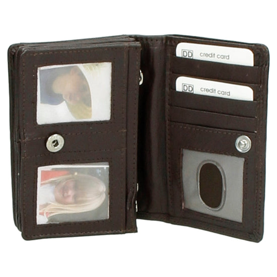 Lederbörse 13x9cm im Querformat in Dunkelbraun mit RFID - leder-accessoires.com