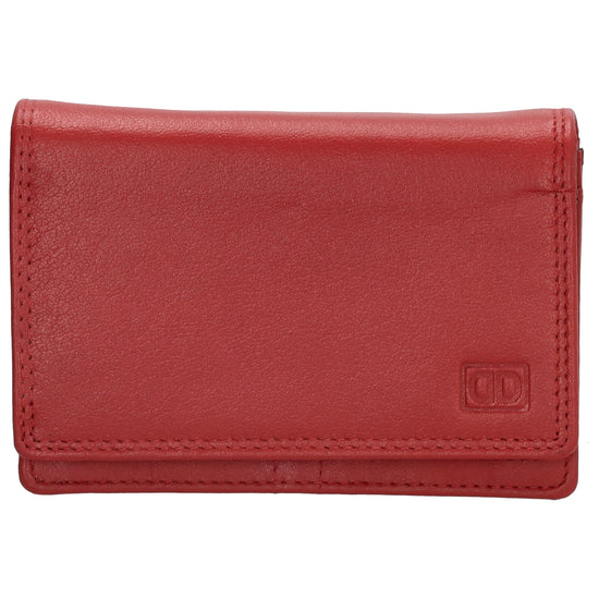 Lederbörse 13x9cm im Querformat in Rot mit RFID - leder-accessoires.com