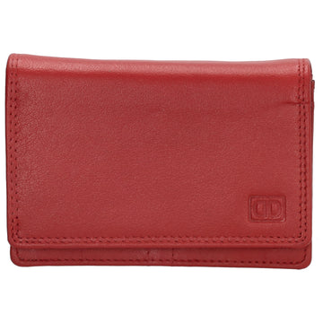 Lederbörse 13x9cm im Querformat in Rot mit RFID
