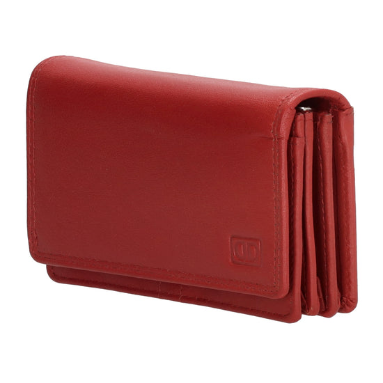 Lederbörse 13x9cm im Querformat in Rot mit RFID - leder-accessoires.com