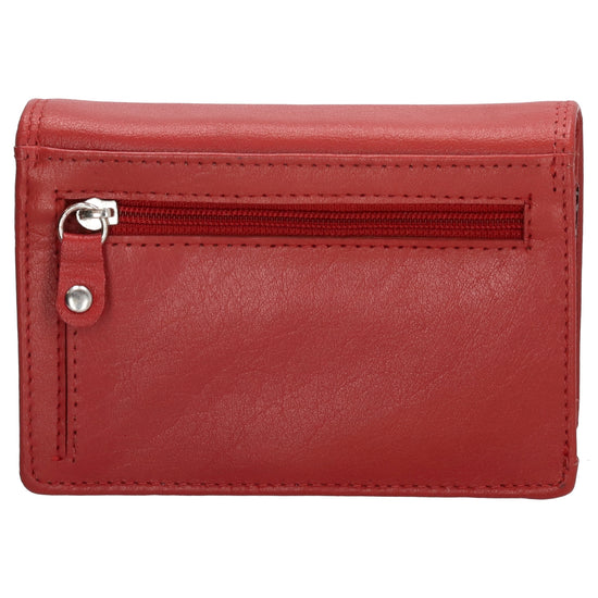 Lederbörse 13x9cm im Querformat in Rot mit RFID - leder-accessoires.com