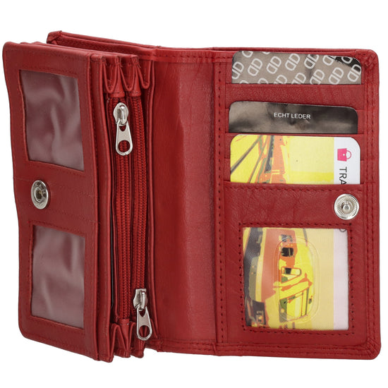 Lederbörse 13x9cm im Querformat in Rot mit RFID - leder-accessoires.com